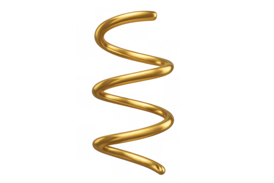 Rotating golden spiral shape on transparent background, ideal for luxury, growth, or abstract concepts