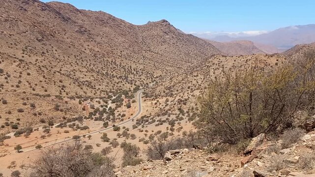 A view from the heights of the Amazigh Tafraout Mountains, southern Morocco