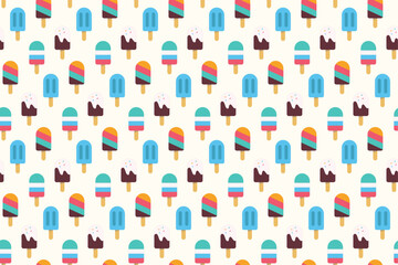 Cute Summer Popsicle Seamless Pattern