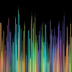 Abstract colorful vertical lines on black background