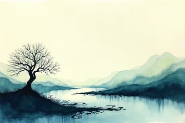 winter landscape with tree