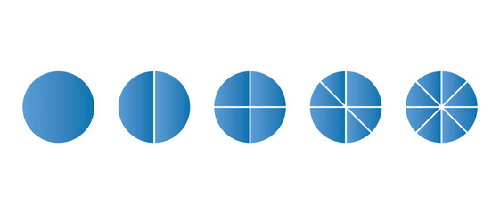 Pie chart icons. Progress sectors pie chart icon. Circle section graph. Vector illustrator