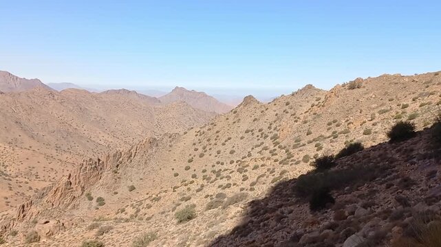 A view from the heights of the Amazigh Tafraout Mountains, southern Morocco