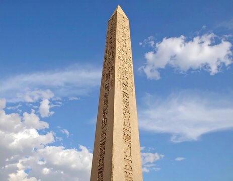 Ancient obelisk against a clear sky