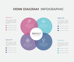Venn diagram infographic template with circles