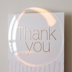 Elegant thank you card with clear overlay and subtle texture