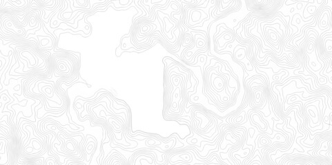 Fototapeta premium Lines map seamless topographic contour lines pattern. Geographic map and topographic contours map background. White wave paper reliefs. Black and white wave Seamless line. 