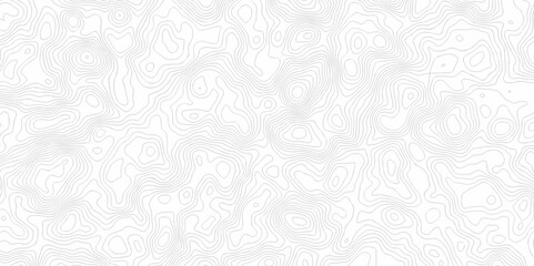 Lines map seamless topographic contour lines pattern. Geographic map and topographic contours map background. White wave paper reliefs. Black and white wave Seamless line.	