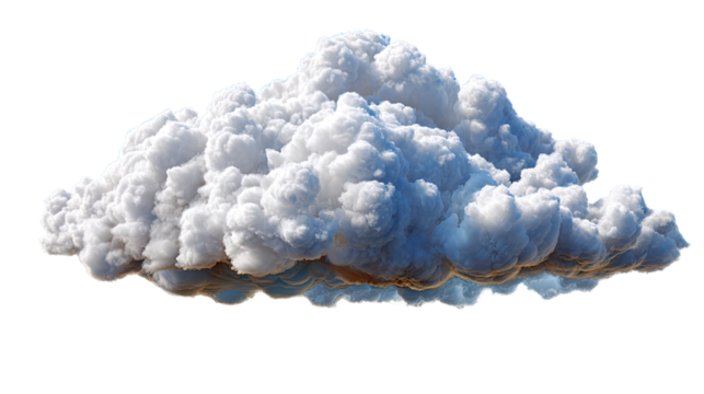 Cloud Formation: A voluminous cumulus cloud, rendered in exquisite detail, floats ethereally, its soft textures and billowing form capturing the essence of sky and weather.