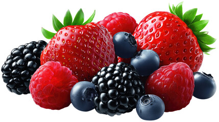 Mixed Berries: A vibrant collection of fresh, ripe, and juicy assorted berries, capturing the essence of summer's bounty.