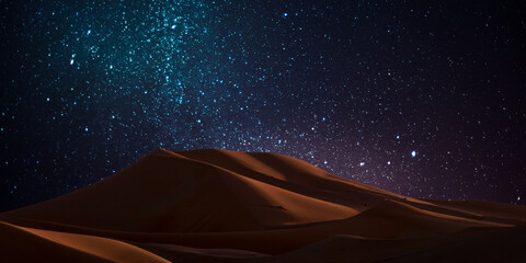 starry sky over the desert