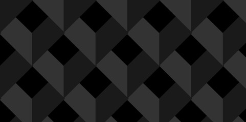 Black and gray checkered fabric texture. Black design triangle cube and mosaic vintage wallpaper. Vector square seamless design.