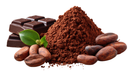 Delectable Chocolate Symphony: A visual feast of cocoa elements, meticulously arranged to showcase the rich textures and flavors of this beloved treat. 