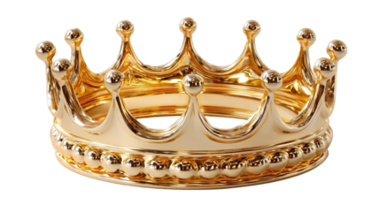 Golden Crown: A resplendent golden crown radiates regality and authority, embodying a symbol of power and prestige for royalty, leadership, and achievement. 