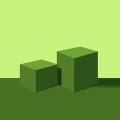 Fototapeta premium Green pedestal podium for product display stand empty space stage studio