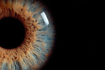 Close-up of a human eye, iris detail