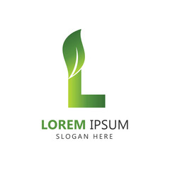 Letter L Leaf Logo Template
