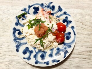 豆腐と明太子の冷製うどん、冷やしうどん