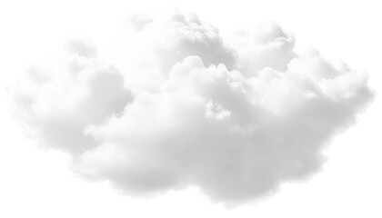 Fluffy White Clouds Isolated on Transparent Background