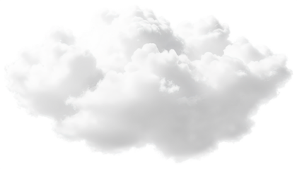 Fluffy White Clouds Isolated on Transparent Background