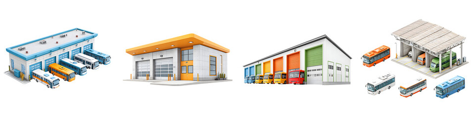 Warehouse Building Collection: Isometric Commercial Property Icons