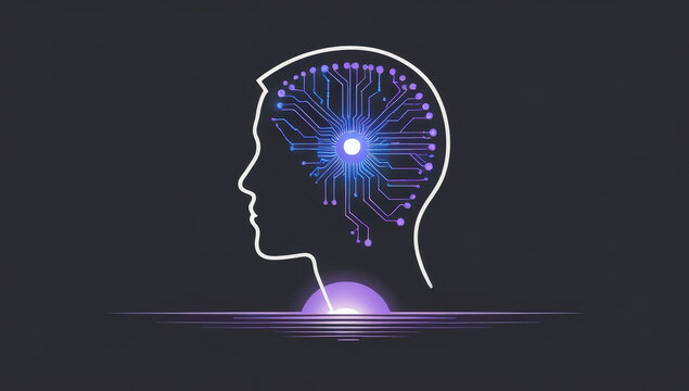 human head with Tech brain