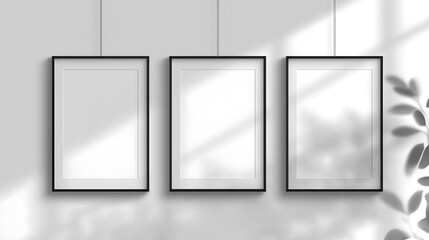 Modern standard A4 A3 size picture frame mockup white set bundle, isolated background. White, wood, black texture color with a mat, gallery, art painting photo framing
