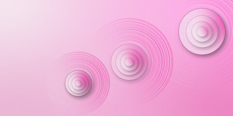 Abstract Computer technology background. network visual connection. Pink minimal circular abstract dynamic lines isolated on pink background. Future technology banner concept. vector illustration.