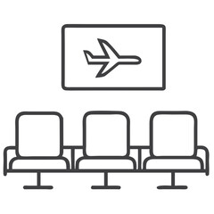 Waiting lounge icon set for blogs, websites, clipart, airport, travel, passenger, comfort, educational and awareness materials, presentations