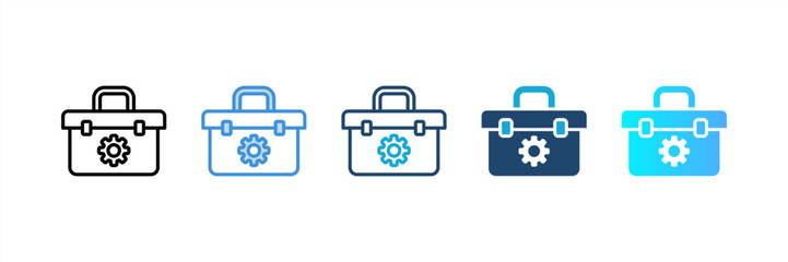 Toolbox icon set multiple style collection