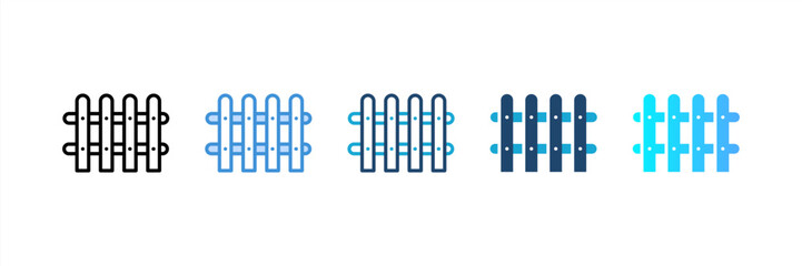 Fence icon set multiple style collection