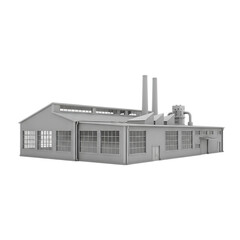 modern style industrial factory concept on transparent background PNG file