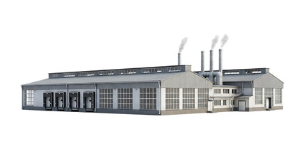 realistic factory design top perspective on transparent background PNG file