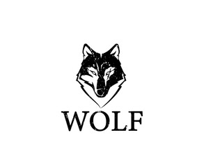  Geometric Contoured Wolf Head Logo

