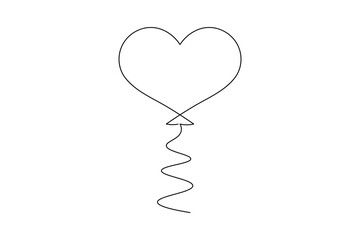 Elegant Heart Divider Line Art   Continuous Love Line Drawing for Wedding & Romantic Designs. vector