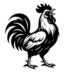 Fototapeta premium Crowing Rooster - Farm Bird Symbol