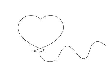 Elegant Heart Divider Line Art   Continuous Love Line Drawing for Wedding & Romantic Designs. vector
