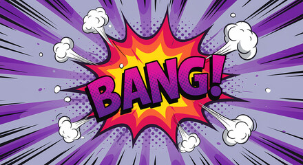 Comic Book Explosion with BANG Text and Pop Art