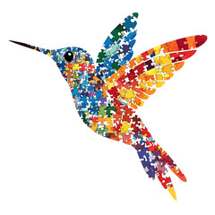 Obraz premium Colorful Hummingbird Png