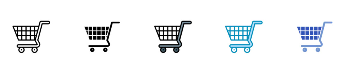 Shopping Cart  Icon Set Multiple Style Collection

