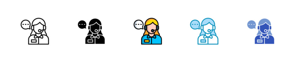 Customer Service  Icon Set Multiple Style Collection
