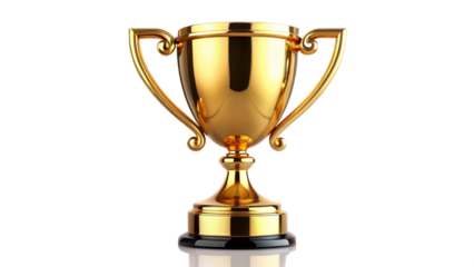 gold cup isolated on white background