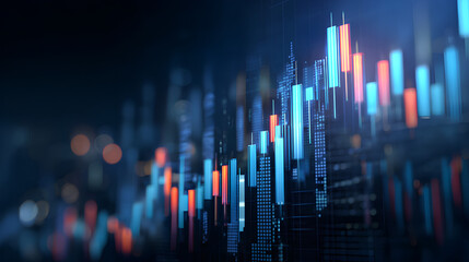 stock market investment trading graph growth.Trade business analytics graph and 