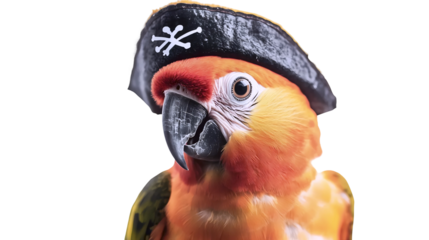 Playful Parrot in Pirate Hat