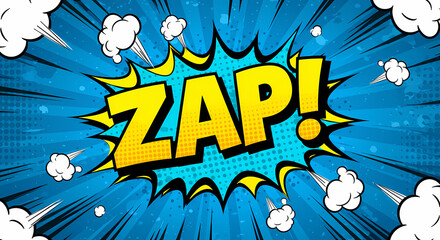 Comic Book Explosion with ZAP Text and Pop Art