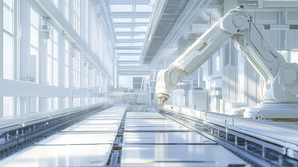 Naklejka premium Automated Manufacturing Process in a Modern Facility