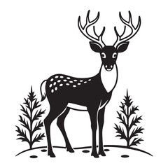 Fototapeta premium A drawing of a Deer line art illustration