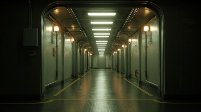 Futuristic ship corridor