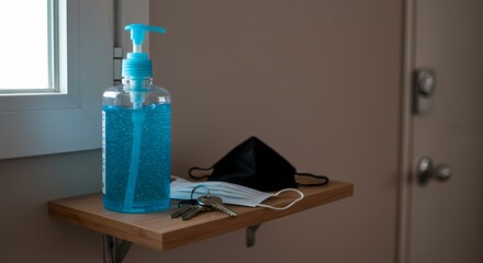 Hand Sanitizer and Face Mask Essential Hygiene Supplies