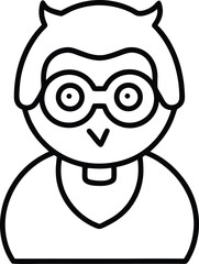 Obraz premium Line style icon of a wise elderly person isolated on transparent background